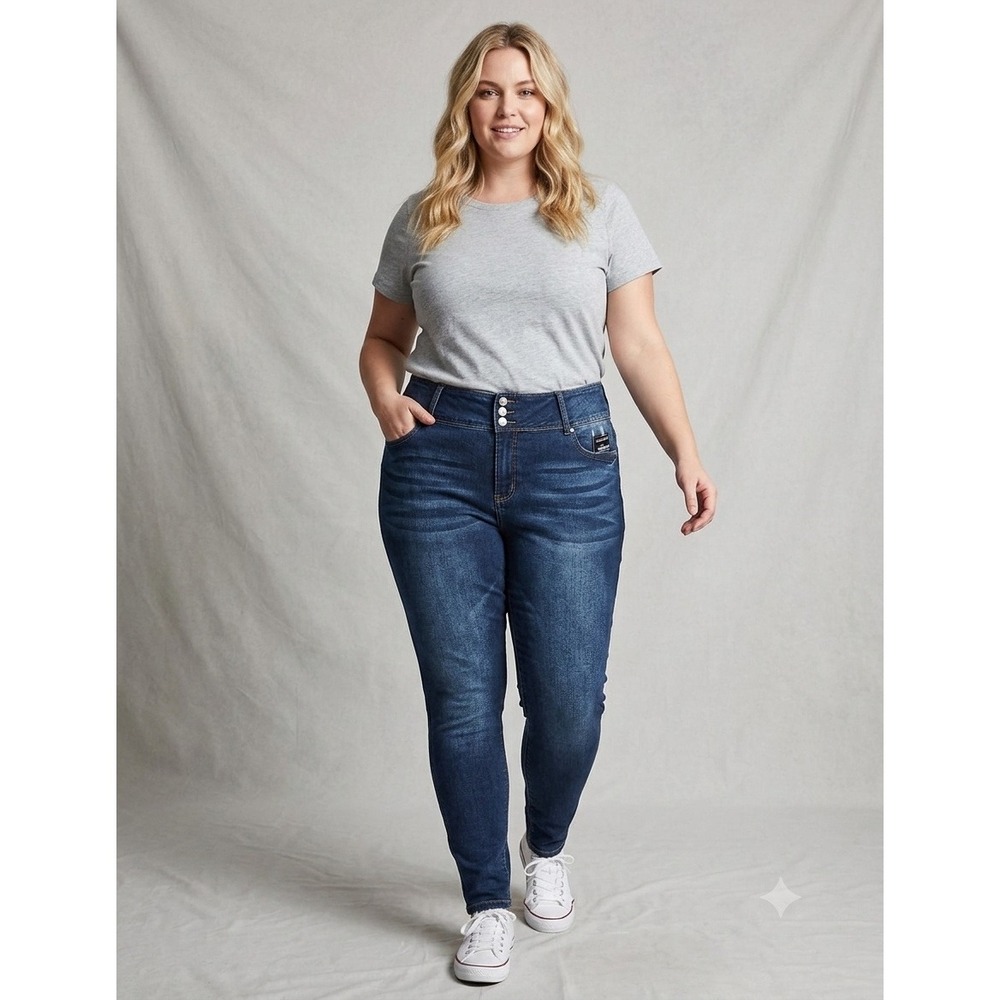 WBB Royalty WannaBettaButt Jeans Women 24W Dark Blue NWT